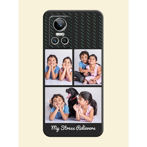 Cross Dotted Pattern with 2 Image Holder on Personalised Space Black Soft Matte Cases - Realme GT Neo 3 150W Cross Dotted Pattern with 2 Image Holder on Personalised Space Black Soft Matte Cases - Realme GT Neo 3 150W