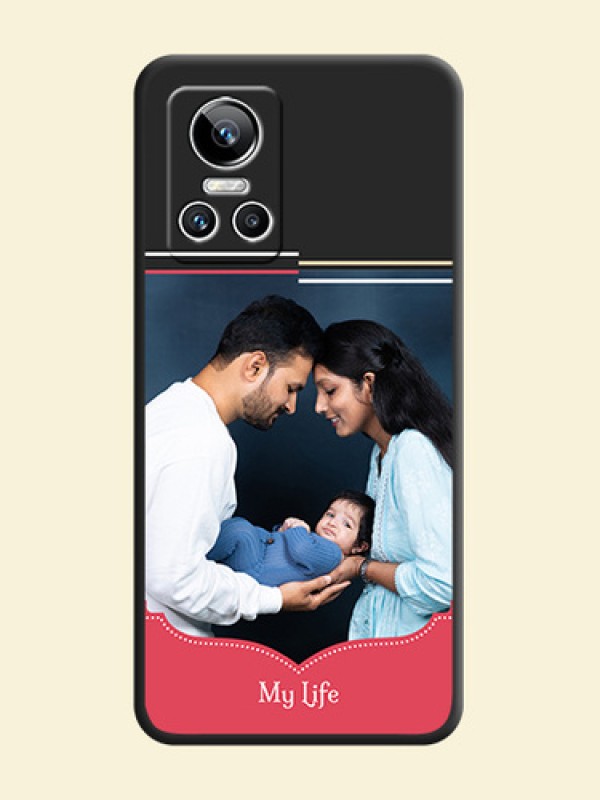 Classic Plain Design with Name on Photo on Space Black Soft Matte Phone Cover - Realme GT Neo 3 150W