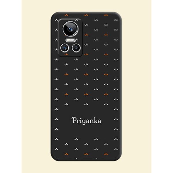Simple Pattern With Custom Text On Space Black Personalized Soft Matte Phone Covers -Realme Gt Neo 3 150W Simple Pattern With Custom Text On Space Black Personalized Soft Matte Phone Covers -Realme Gt Neo 3 150W