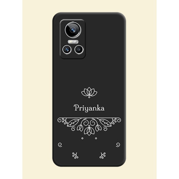 Lotus Garden Custom Text On Space Black Personalized Soft Matte Phone Covers -Realme Gt Neo 3 150W Lotus Garden Custom Text On Space Black Personalized Soft Matte Phone Covers -Realme Gt Neo 3 150W