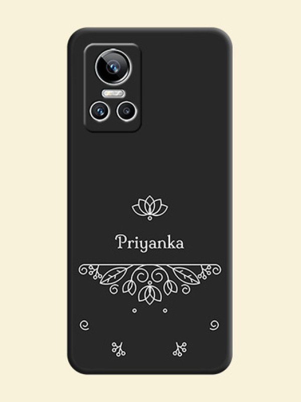 Lotus Garden Custom Text On Space Black Personalized Soft Matte Phone Covers -Realme Gt Neo 3 150W