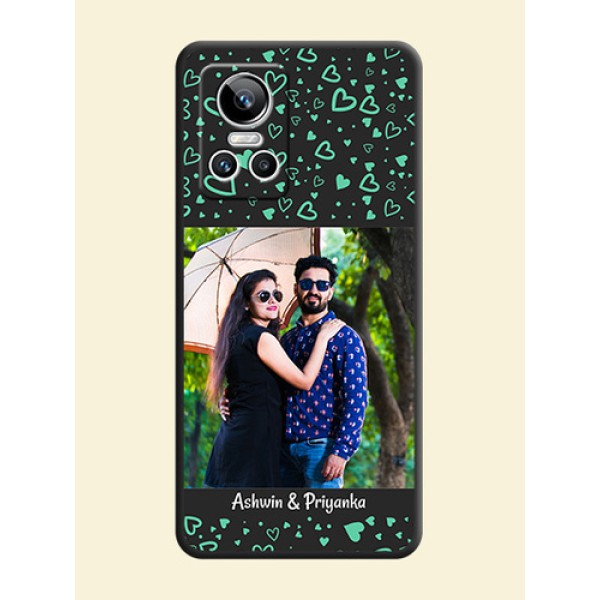 Sea Green Indefinite Love Pattern on Photo on Space Black Soft Matte Mobile Cover - Realme GT Neo 3 Sea Green Indefinite Love Pattern on Photo on Space Black Soft Matte Mobile Cover - Realme GT Neo 3