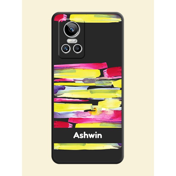 Brush Coloured on Space Black Personalized Soft Matte Phone Covers - Realme GT Neo 3 Brush Coloured on Space Black Personalized Soft Matte Phone Covers - Realme GT Neo 3