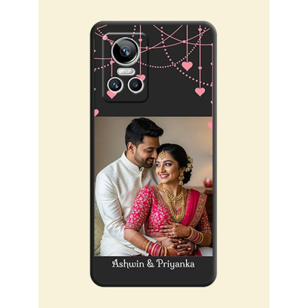 Pink Love Hangings with Text on Space Black Custom Soft Matte Back Cover - Realme GT Neo 3 Pink Love Hangings with Text on Space Black Custom Soft Matte Back Cover - Realme GT Neo 3