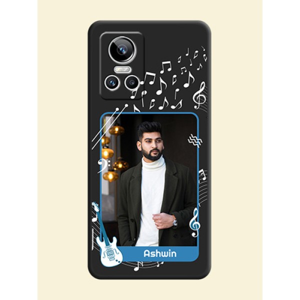 Musical Theme Design with Text on Photo on Space Black Soft Matte Mobile Case - Realme GT Neo 3 Musical Theme Design with Text on Photo on Space Black Soft Matte Mobile Case - Realme GT Neo 3