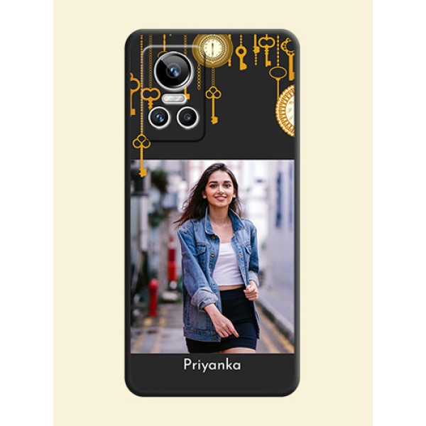 Decorative Design with Text on Space Black Custom Soft Matte Back Cover - Realme GT Neo 3 Decorative Design with Text on Space Black Custom Soft Matte Back Cover - Realme GT Neo 3