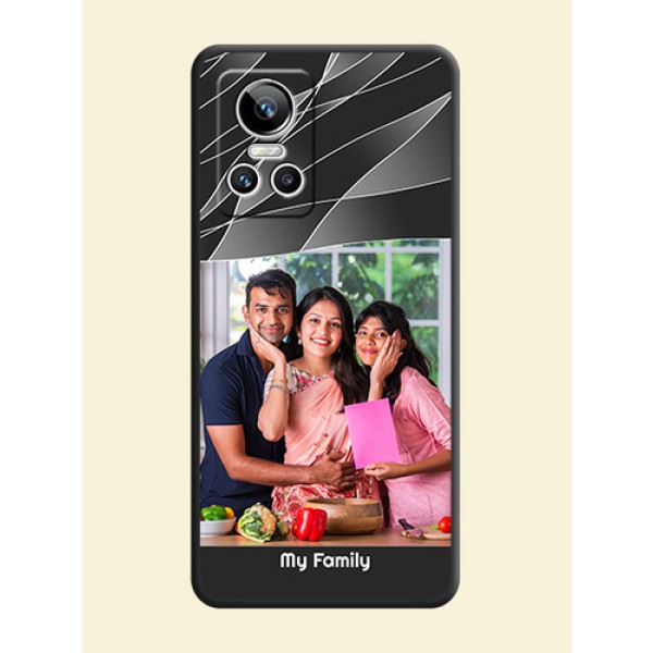 Mixed Wave Lines on Photo on Space Black Soft Matte Mobile Cover - Realme GT Neo 3 Mixed Wave Lines on Photo on Space Black Soft Matte Mobile Cover - Realme GT Neo 3