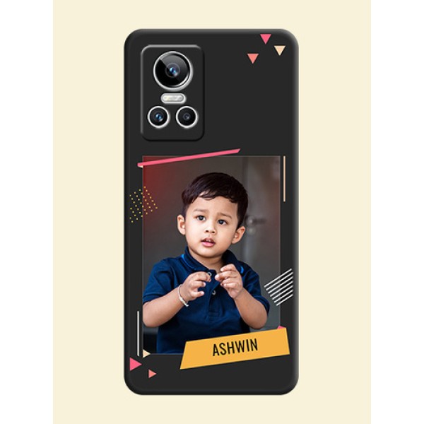 Photo Frame with Triangle Small Dots on Photo on Space Black Soft Matte Back Cover - Realme GT Neo 3 Photo Frame with Triangle Small Dots on Photo on Space Black Soft Matte Back Cover - Realme GT Neo 3