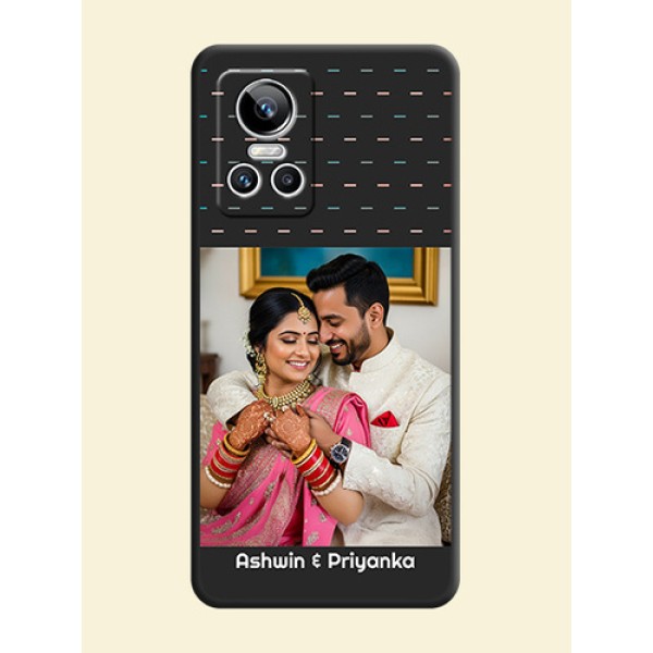 Line Pattern Design with Text on Space Black Custom Soft Matte Phone Back Cover - Realme GT Neo 3 Line Pattern Design with Text on Space Black Custom Soft Matte Phone Back Cover - Realme GT Neo 3