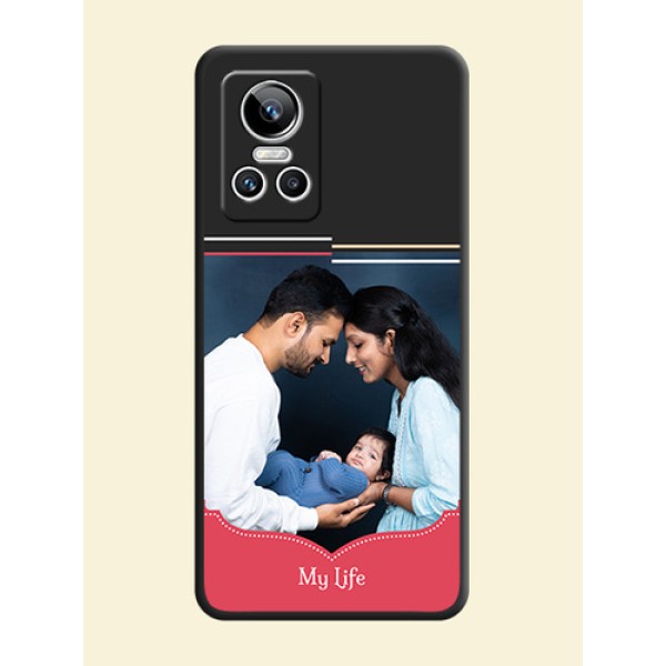 Classic Plain Design with Name on Photo on Space Black Soft Matte Phone Cover - Realme GT Neo 3 Classic Plain Design with Name on Photo on Space Black Soft Matte Phone Cover - Realme GT Neo 3