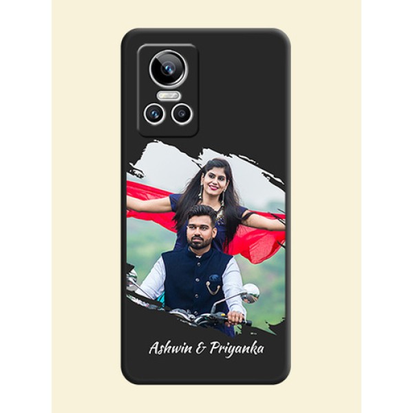 Grunge Brush Strokes on Photo on Space Black Soft Matte Back Cover - Realme GT Neo 3