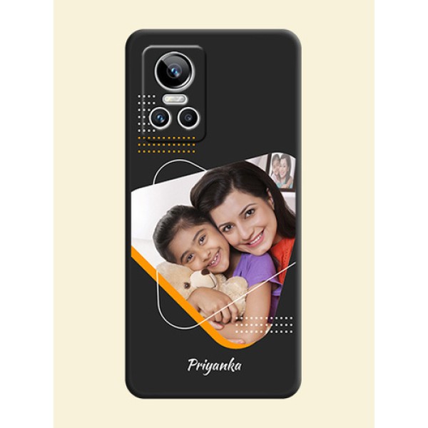 Yellow Triangle on Photo on Space Black Soft Matte Phone Cover - Realme GT Neo 3 Yellow Triangle on Photo on Space Black Soft Matte Phone Cover - Realme GT Neo 3