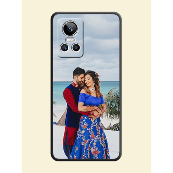 Full Single Pic Upload On Space Black Personalized Soft Matte Phone Covers -Realme Gt Neo 3 Full Single Pic Upload On Space Black Personalized Soft Matte Phone Covers -Realme Gt Neo 3