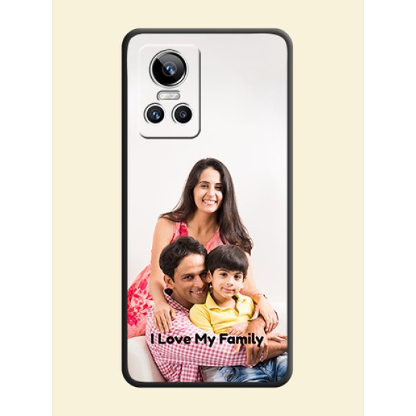 Full Single Pic Upload With Text On Space Black Personalized Soft Matte Phone Covers -Realme Gt Neo 3 Full Single Pic Upload With Text On Space Black Personalized Soft Matte Phone Covers -Realme Gt Neo 3