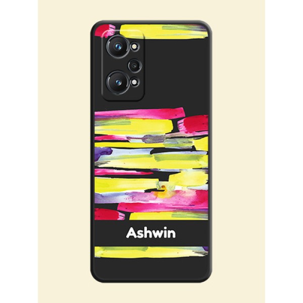 Brush Coloured on Space Black Personalized Soft Matte Phone Covers - Realme GT Neo 3T Brush Coloured on Space Black Personalized Soft Matte Phone Covers - Realme GT Neo 3T