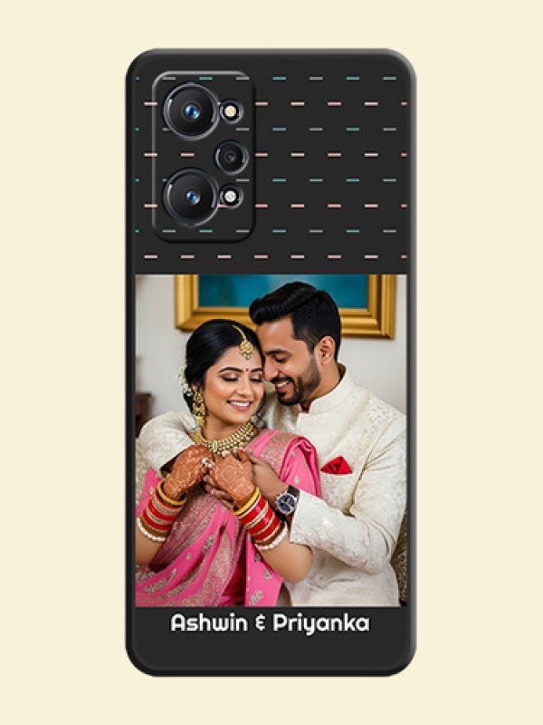 Line Pattern Design with Text on Space Black Custom Soft Matte Phone Back Cover - Realme GT Neo 3T