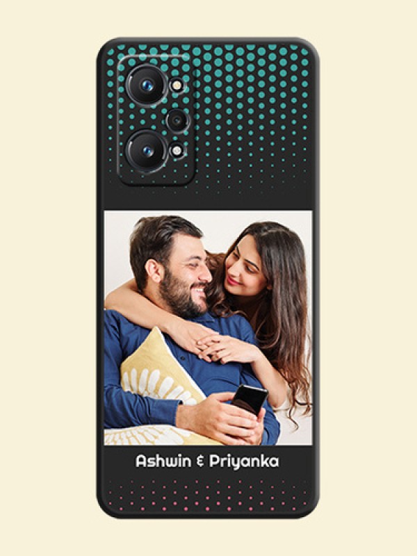 Faded Dots with Grunge Photo Frame and Text on Space Black Custom Soft Matte Phone Cases - Realme GT Neo 3T