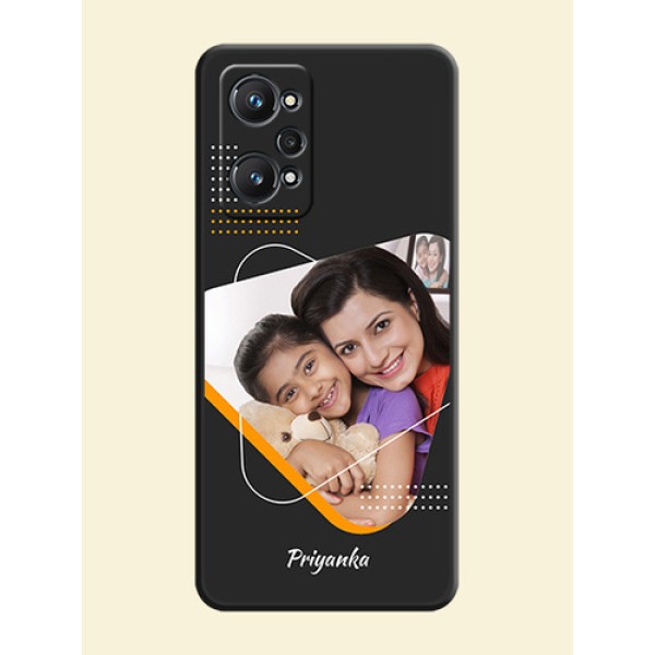 Yellow Triangle on Photo on Space Black Soft Matte Phone Cover - Realme GT Neo 3T Yellow Triangle on Photo on Space Black Soft Matte Phone Cover - Realme GT Neo 3T