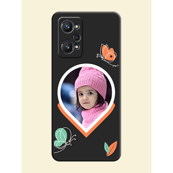 Upload Pic With Simple Butterly Design On Space Black Personalized Soft Matte Phone Covers -Realme Gt Neo 3T Upload Pic With Simple Butterly Design On Space Black Personalized Soft Matte Phone Covers -Realme Gt Neo 3T