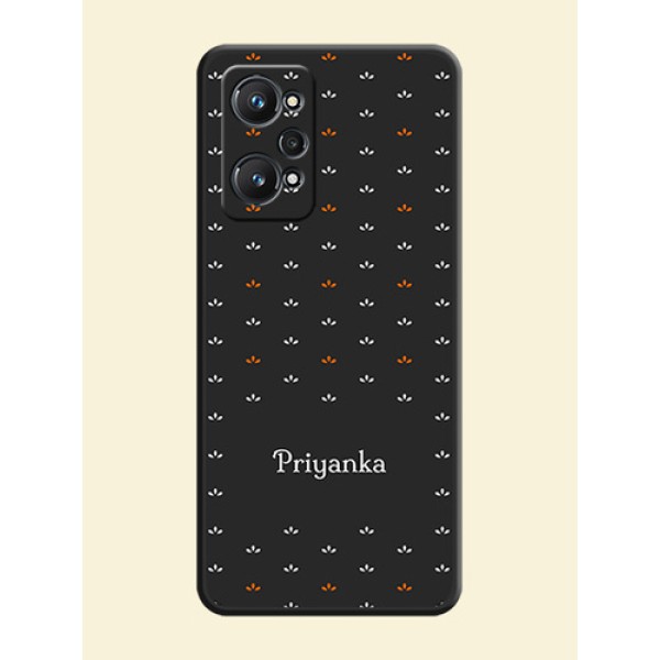 Simple Pattern With Custom Text On Space Black Personalized Soft Matte Phone Covers -Realme Gt Neo 3T Simple Pattern With Custom Text On Space Black Personalized Soft Matte Phone Covers -Realme Gt Neo 3T