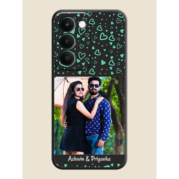 Sea Green Indefinite Love Pattern on Photo On Space Black Custom Soft Matte Mobile Back Cover - Realme Narzo 100 Lite 5G Sea Green Indefinite Love Pattern on Photo On Space Black Custom Soft Matte Mobile Back Cover - Realme Narzo 100 Lite 5G