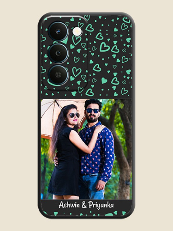 Sea Green Indefinite Love Pattern on Photo On Space Black Custom Soft Matte Mobile Back Cover - Realme Narzo 100 Lite 5G