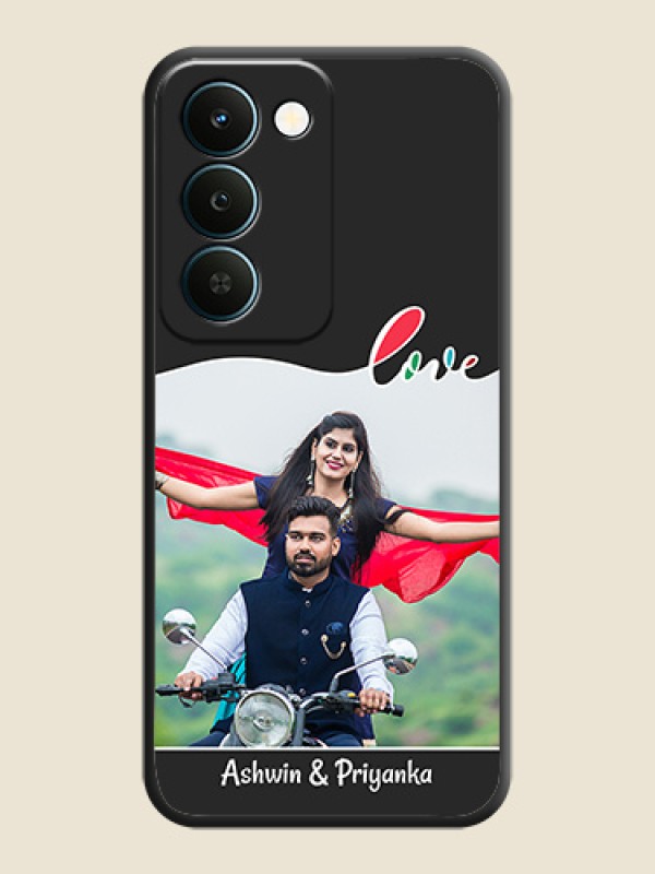 Fall in Love Pattern with Picture on Photo On Space Black Custom Soft Matte Mobile Back Cover - Realme Narzo 100 Lite 5G