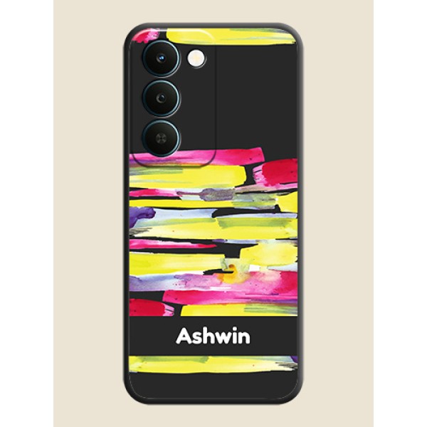 Brush Coloured On Space Black Custom Soft Matte Mobile Back Cover - Realme Narzo 100 Lite 5G Brush Coloured On Space Black Custom Soft Matte Mobile Back Cover - Realme Narzo 100 Lite 5G