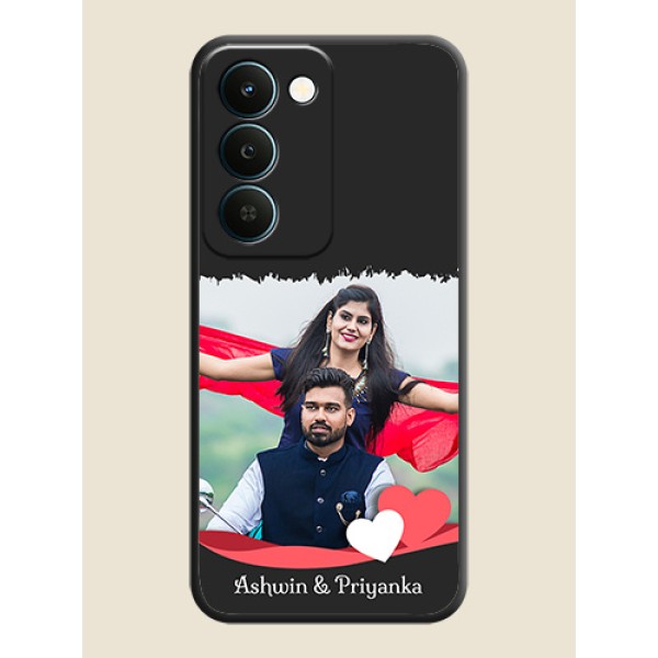 Pin Color Love Shaped Ribbon Design with Text On Space Black Custom Soft Matte Mobile Back Cover - Realme Narzo 100 Lite 5G Pin Color Love Shaped Ribbon Design with Text On Space Black Custom Soft Matte Mobile Back Cover - Realme Narzo 100 Lite 5G