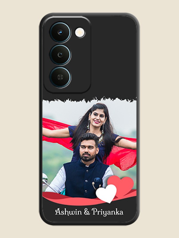 Pin Color Love Shaped Ribbon Design with Text On Space Black Custom Soft Matte Mobile Back Cover - Realme Narzo 100 Lite 5G