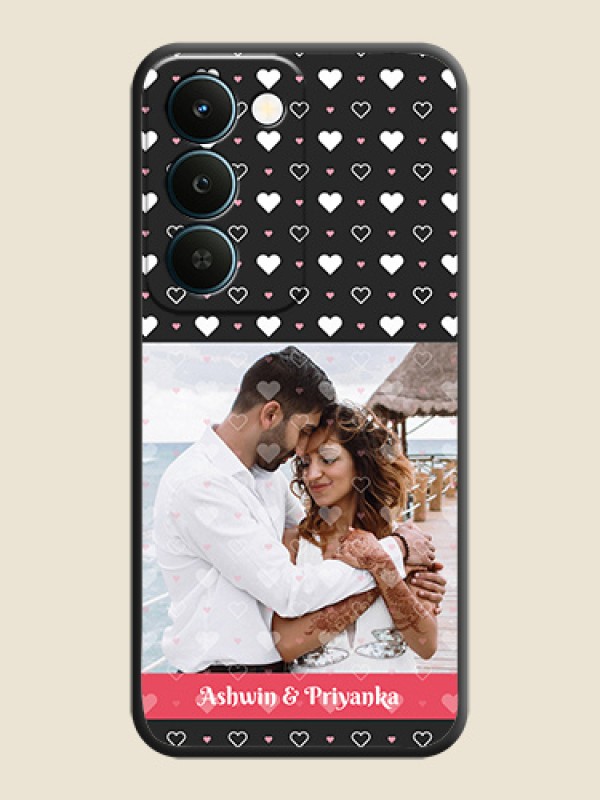 White Color Love Symbols with Text Design on Photo On Space Black Custom Soft Matte Mobile Back Cover - Realme Narzo 100 Lite 5G