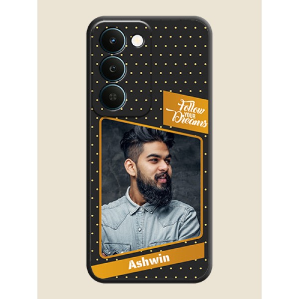 Follow Your Dreams with White Dots On Space Black Custom Soft Matte Mobile Back Cover - Realme Narzo 100 Lite 5G
