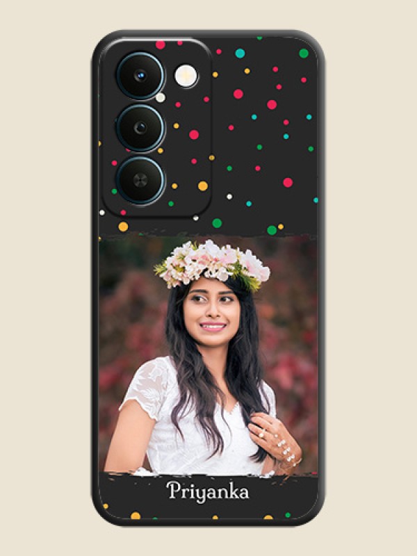 Multicolor Dotted Pattern with Text On Space Black Custom Soft Matte Mobile Back Cover - Realme Narzo 100 Lite 5G