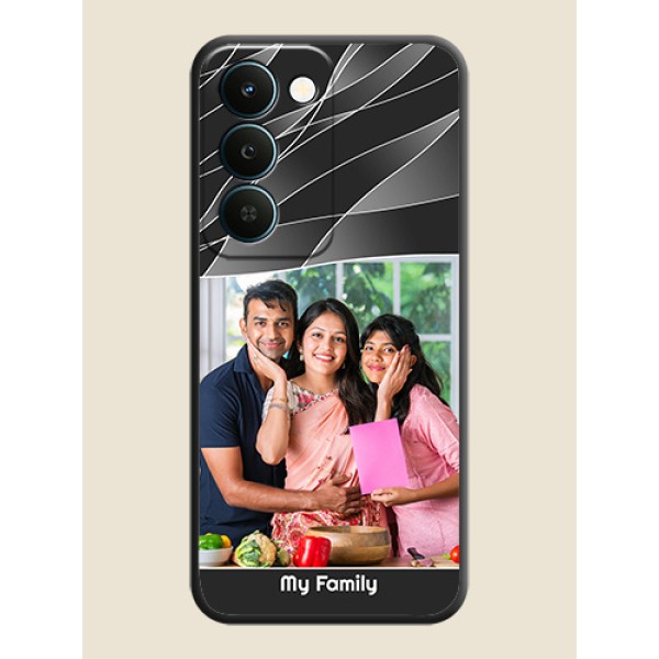 Mixed Wave Lines on Photo On Space Black Custom Soft Matte Mobile Back Cover - Realme Narzo 100 Lite 5G Mixed Wave Lines on Photo On Space Black Custom Soft Matte Mobile Back Cover - Realme Narzo 100 Lite 5G