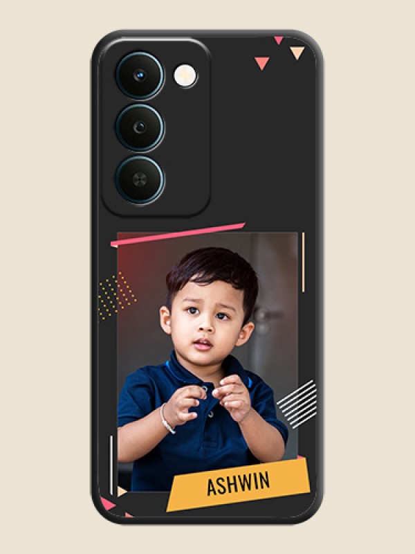 Photo Frame with Triangle Small Dots on Photo On Space Black Custom Soft Matte Mobile Back Cover - Realme Narzo 100 Lite 5G