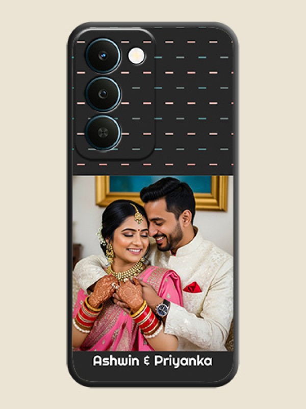 Line Pattern Design with Text On Space Black Custom Soft Matte Mobile Back Cover - Realme Narzo 100 Lite 5G