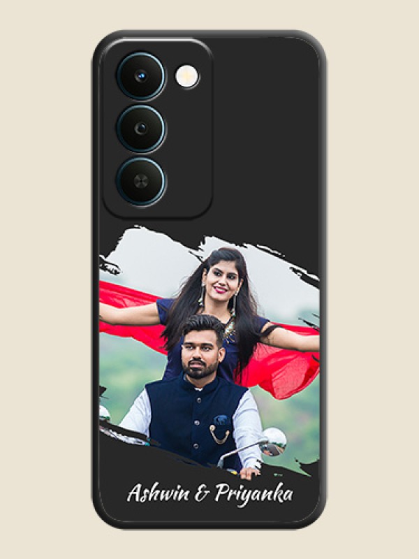 Grunge Brush Strokes on Photo On Space Black Custom Soft Matte Mobile Back Cover - Realme Narzo 100 Lite 5G