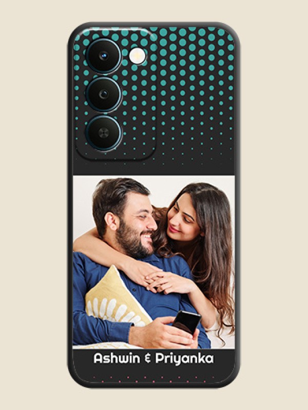 Faded Dots with Grunge Photo Frame and Text On Space Black Custom Soft Matte Mobile Back Cover - Realme Narzo 100 Lite 5G