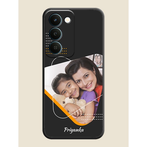 Yellow Triangle on Photo On Space Black Custom Soft Matte Mobile Back Cover - Realme Narzo 100 Lite 5G Yellow Triangle on Photo On Space Black Custom Soft Matte Mobile Back Cover - Realme Narzo 100 Lite 5G