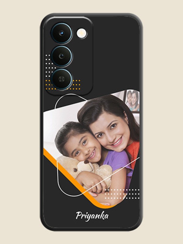 Yellow Triangle on Photo On Space Black Custom Soft Matte Mobile Back Cover - Realme Narzo 100 Lite 5G
