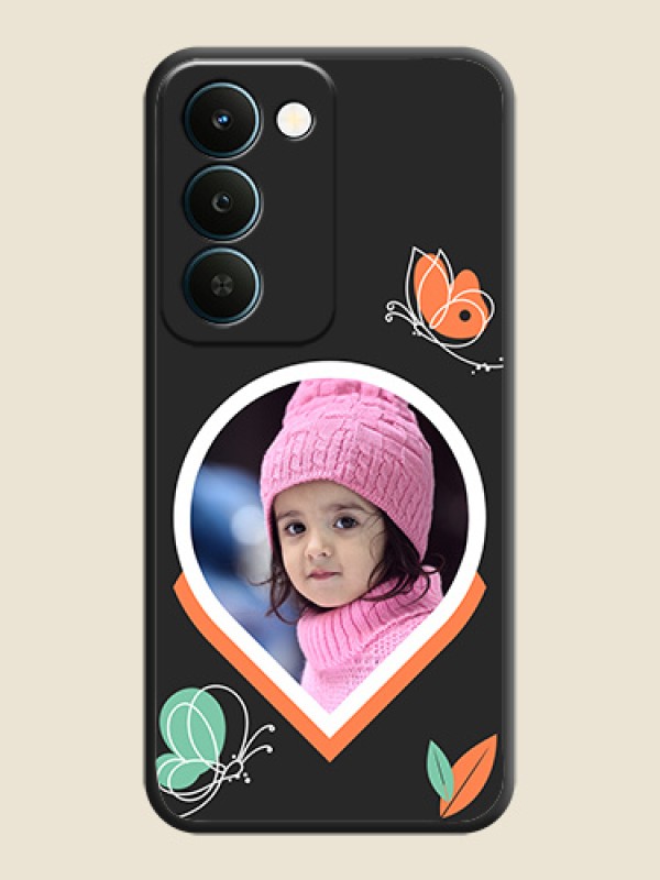 Upload Pic With Simple Butterly Design On Space Black Custom Soft Matte Mobile Back Cover - Realme Narzo 100 Lite 5G