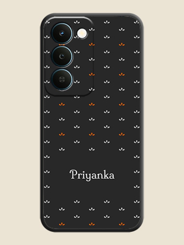Simple Pattern With Custom Text On Space Black Custom Soft Matte Mobile Back Cover - Realme Narzo 100 Lite 5G