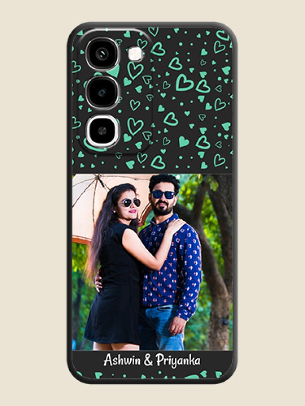 Sea Green Indefinite Love Pattern on Photo On Space Black Custom Soft Matte Mobile Back Cover - Realme Narzo 100x 5G