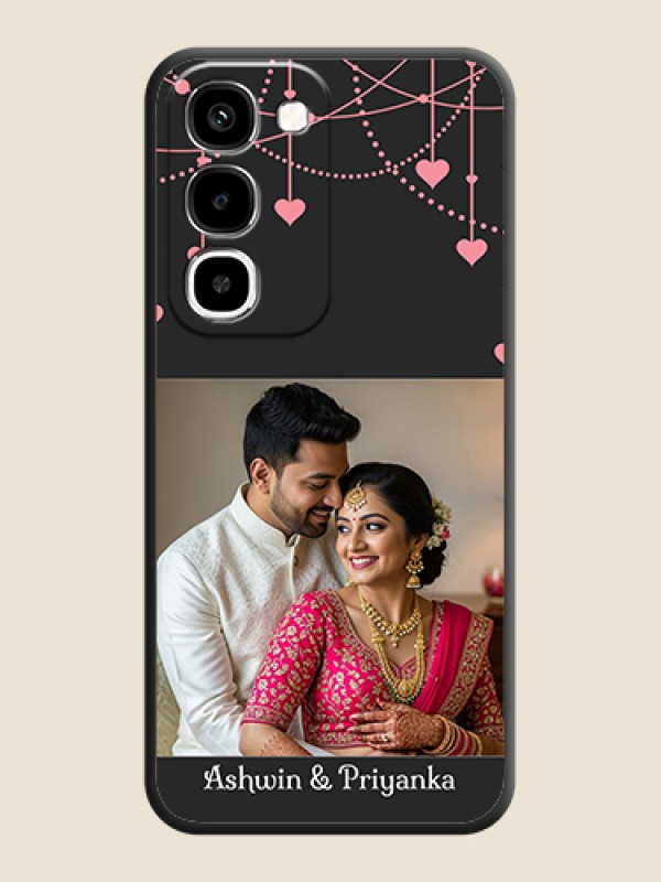 Pink Love Hangings with Text On Space Black Custom Soft Matte Mobile Back Cover - Realme Narzo 100x 5G