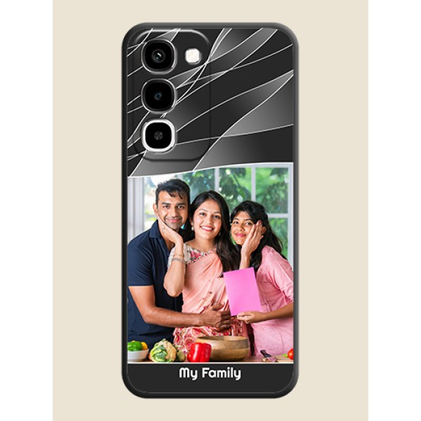 Mixed Wave Lines on Photo On Space Black Custom Soft Matte Mobile Back Cover - Realme Narzo 100x 5G