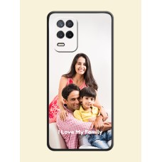 Full Single Pic Upload With Text On Space Black Personalized Soft Matte Phone Covers -Realme Narzo 30 5G