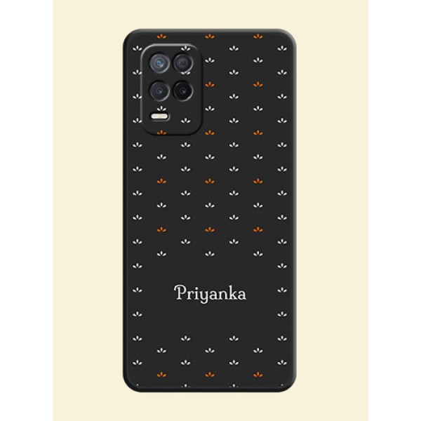 Simple Pattern With Custom Text On Space Black Personalized Soft Matte Phone Covers -Realme Narzo 30 5G Simple Pattern With Custom Text On Space Black Personalized Soft Matte Phone Covers -Realme Narzo 30 5G