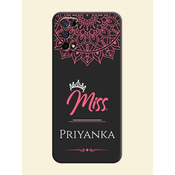 Mrs Name with Floral Design on Space Black Personalized Soft Matte Phone Covers - Realme Narzo 30 Pro 5G Mrs Name with Floral Design on Space Black Personalized Soft Matte Phone Covers - Realme Narzo 30 Pro 5G