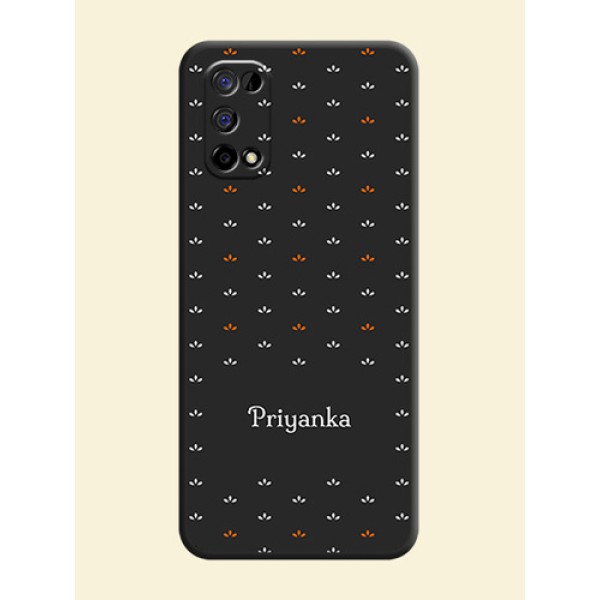 Simple Pattern With Custom Text On Space Black Personalized Soft Matte Phone Covers -Realme Narzo 30 Pro 5G Simple Pattern With Custom Text On Space Black Personalized Soft Matte Phone Covers -Realme Narzo 30 Pro 5G