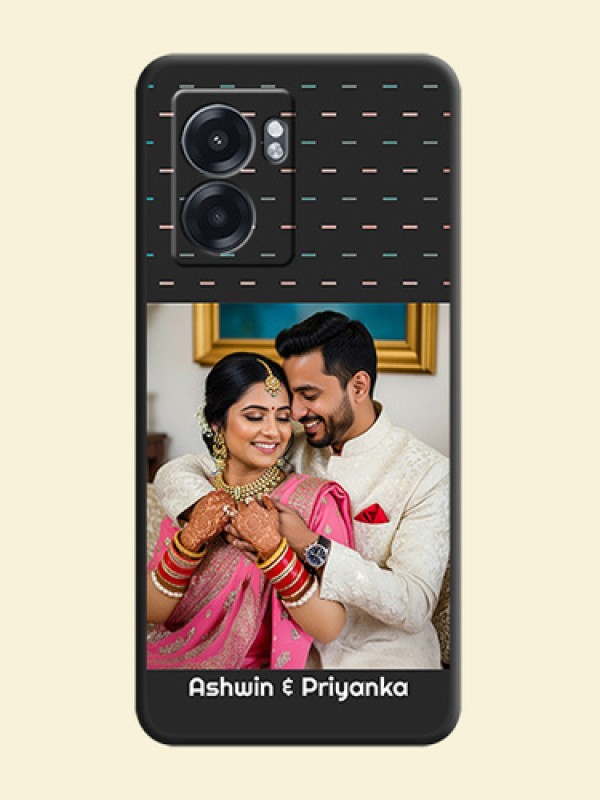 Line Pattern Design with Text on Space Black Custom Soft Matte Phone Back Cover - Realme Narzo 50 5G